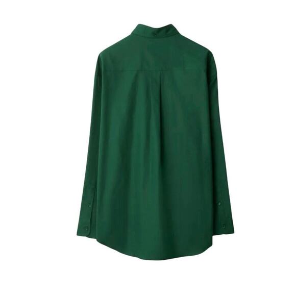 BURBERRY EKD-embroidered cotton shirt Men's size S Color: Ivy - Picture 2 of 5